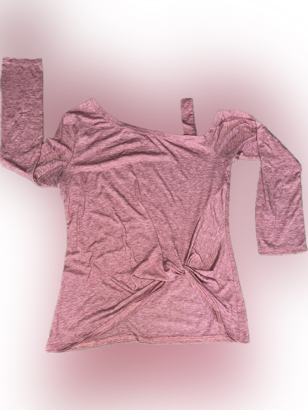 Women’s Pink Twist-Front Long Sleeve Top
